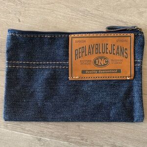 Replay Blue Jeans Denim Pouch EUC